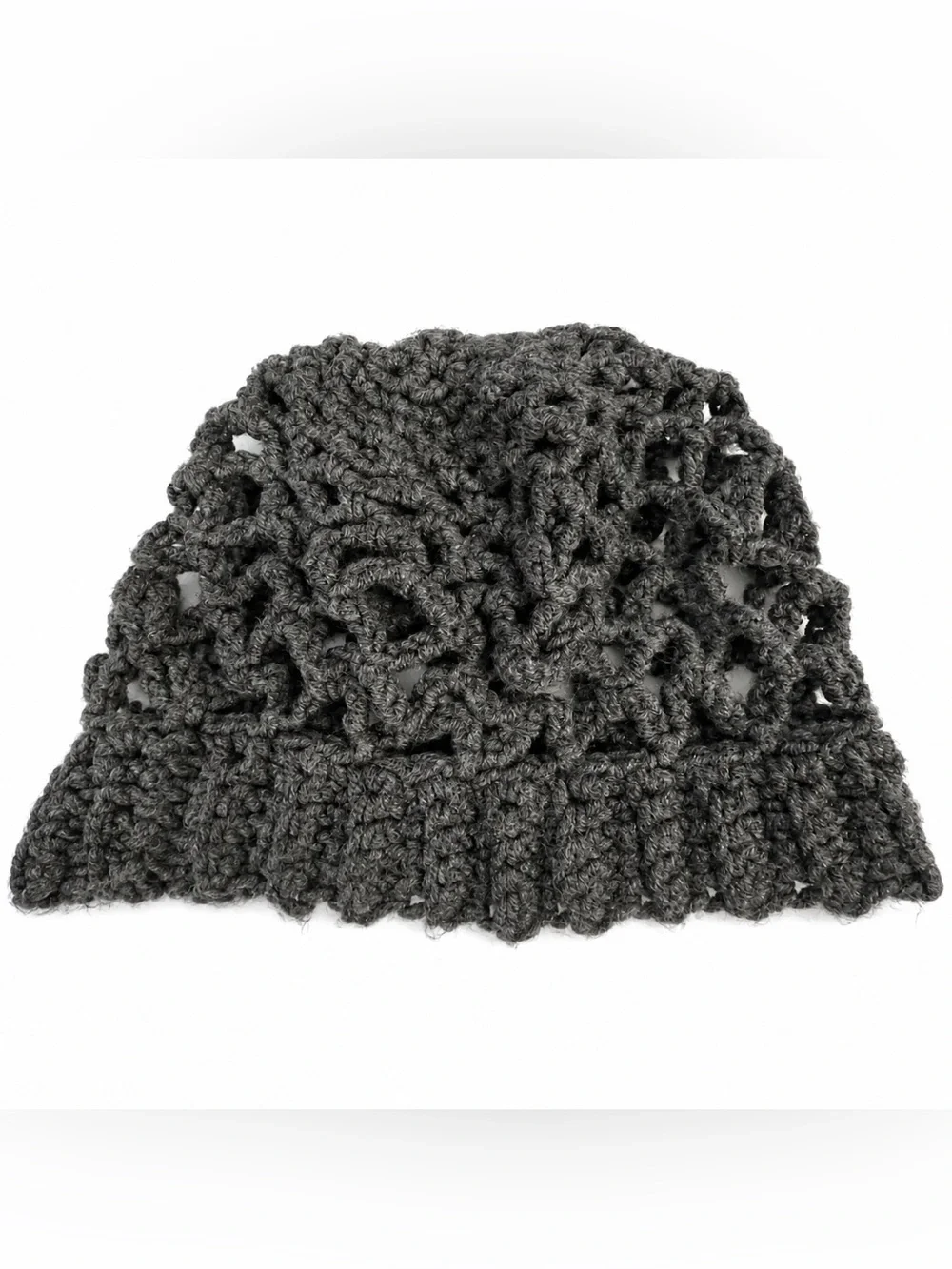 Y2K Grey Slouch Crochet Beanie